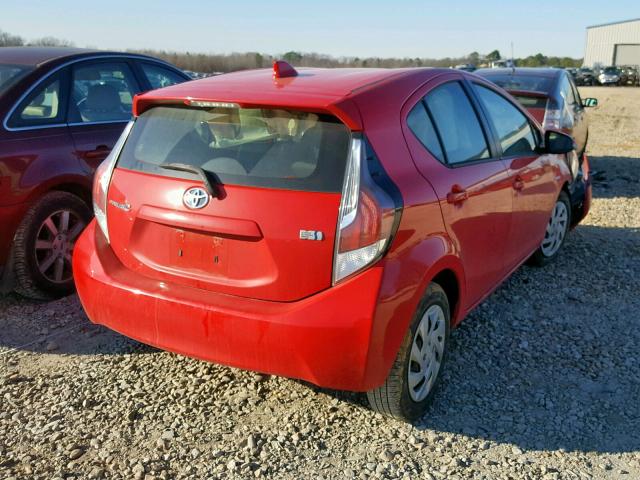 JTDKDTB31F1092258 - 2015 TOYOTA PRIUS C RED photo 4