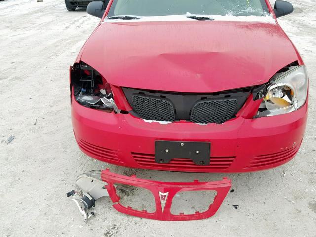 1G2AJ55F177196242 - 2007 PONTIAC G5 RED photo 9