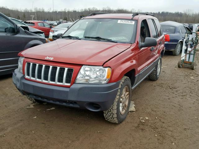 1J4GW48S04C390672 - 2004 JEEP GRAND CHER RED photo 2