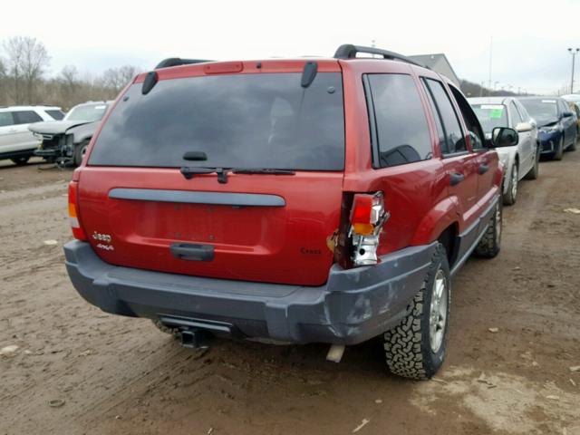 1J4GW48S04C390672 - 2004 JEEP GRAND CHER RED photo 4