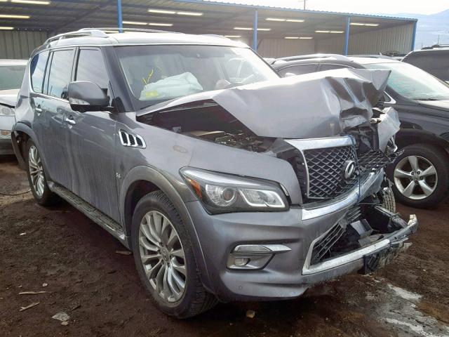 JN8AZ2NC1F9370939 - 2015 INFINITI QX80 GRAY photo 1