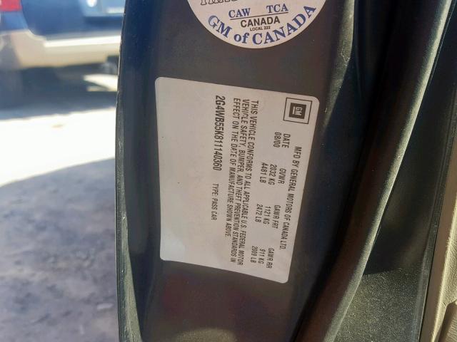 2G4WB55K811140360 - 2001 BUICK REGAL LS BLACK photo 10