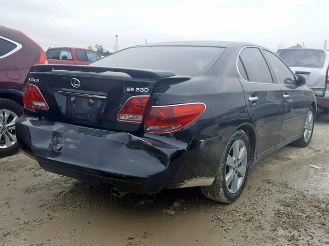 JTHBA30G555134421 - 2005 LEXUS ES 330 BLACK photo 4