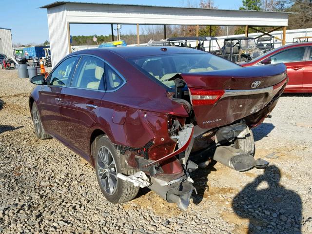 4T1BK1EB3GU241987 - 2016 TOYOTA AVALON XLE MAROON photo 3