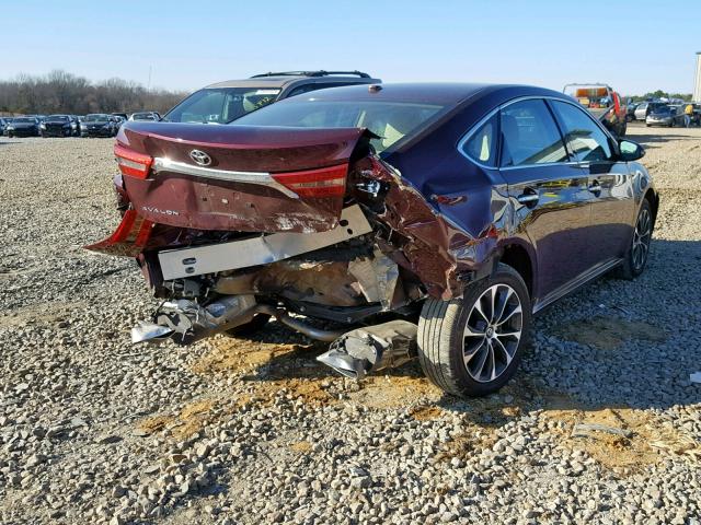 4T1BK1EB3GU241987 - 2016 TOYOTA AVALON XLE MAROON photo 4