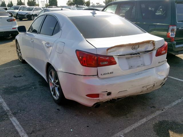 JTHBK262585066189 - 2008 LEXUS IS 250 WHITE photo 3