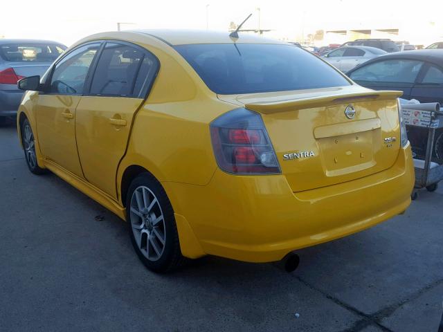 3N1CB61E07L693334 - 2007 NISSAN SENTRA SE- YELLOW photo 3