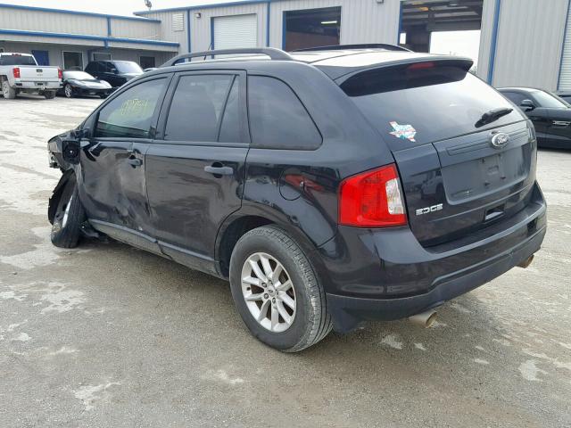 2FMDK3GC6DBE18043 - 2013 FORD EDGE SE BLACK photo 3