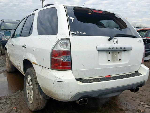 2HNYD18806H548389 - 2006 ACURA MDX TOURIN WHITE photo 3