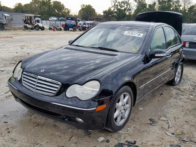 WDBRF61J94F544918 - 2004 MERCEDES-BENZ C 240 BLACK photo 2