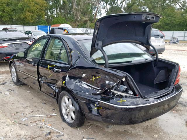 WDBRF61J94F544918 - 2004 MERCEDES-BENZ C 240 BLACK photo 3