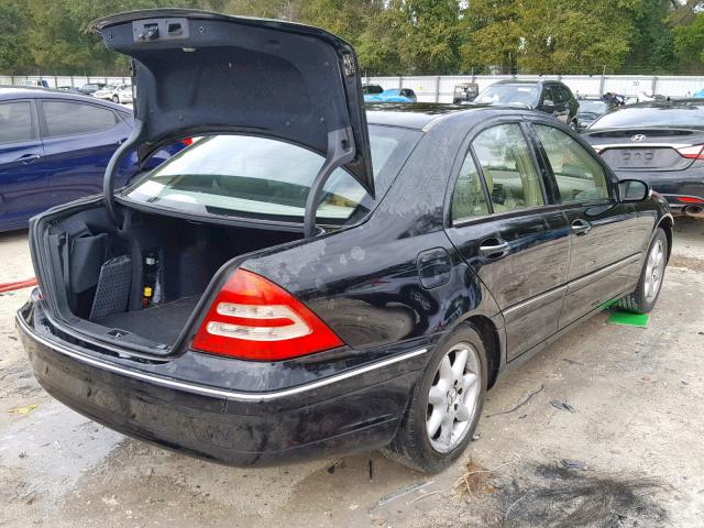 WDBRF61J94F544918 - 2004 MERCEDES-BENZ C 240 BLACK photo 4