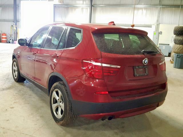 5UXWX5C5XBL708668 - 2011 BMW X3 XDRIVE2 RED photo 3