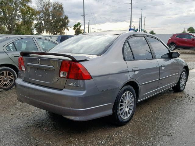 2HGES16545H594461 - 2005 HONDA CIVIC LX GRAY photo 4