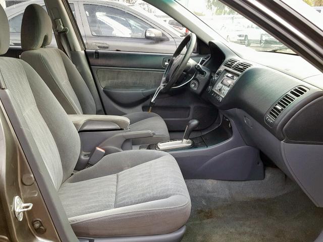 2HGES16545H594461 - 2005 HONDA CIVIC LX GRAY photo 5