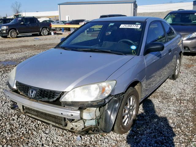 1HGEM22835L063920 - 2005 HONDA CIVIC HX SILVER photo 2