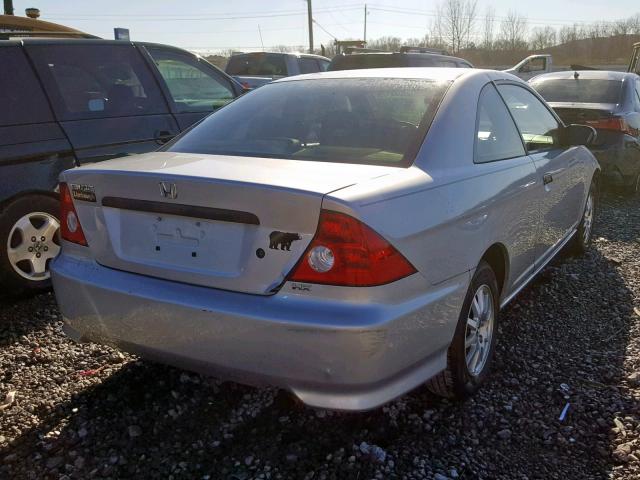 1HGEM22835L063920 - 2005 HONDA CIVIC HX SILVER photo 4