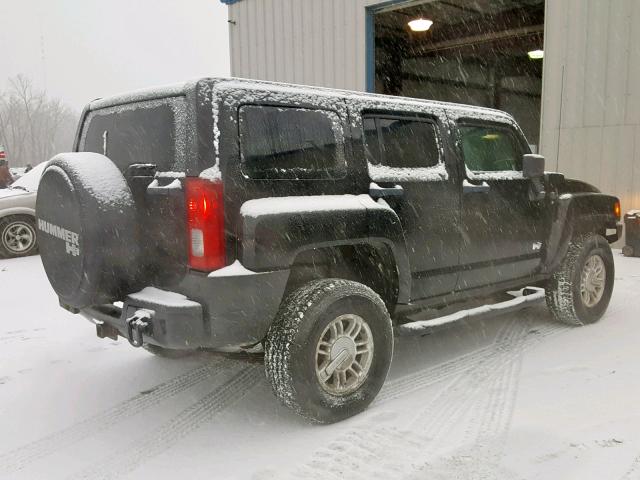 5GTDN13E278246875 - 2007 HUMMER H3 BLACK photo 4