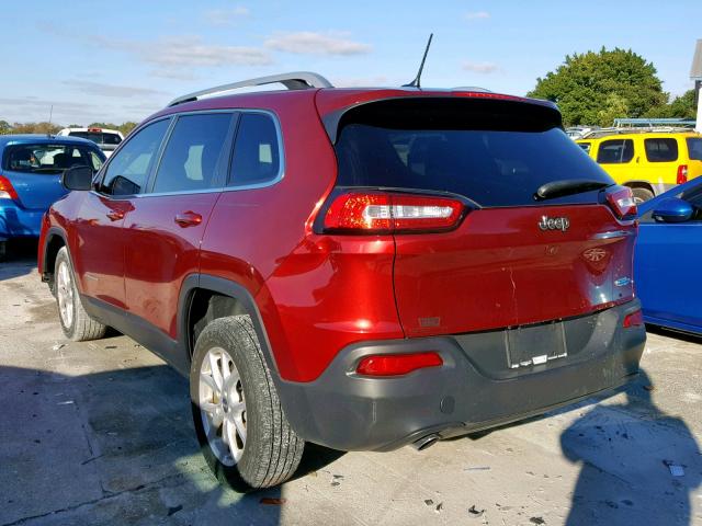 1C4PJLCB2HD233389 - 2017 JEEP CHEROKEE L MAROON photo 3