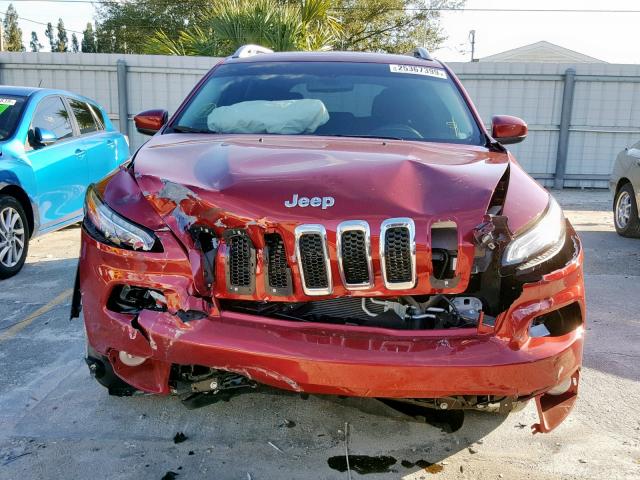 1C4PJLCB2HD233389 - 2017 JEEP CHEROKEE L MAROON photo 9