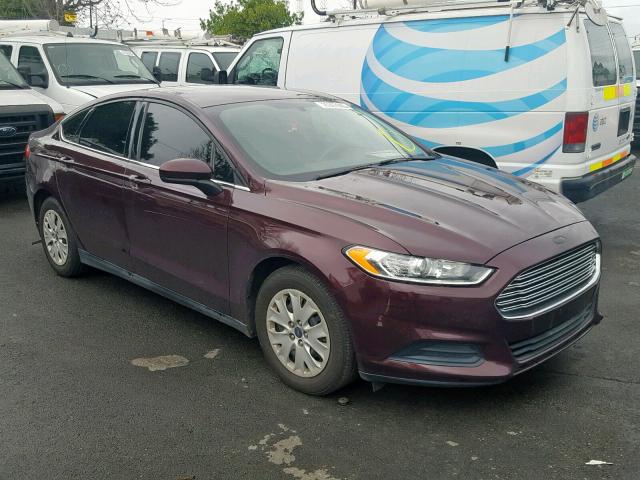 3FA6P0G74DR386345 - 2013 FORD FUSION S BURGUNDY photo 1