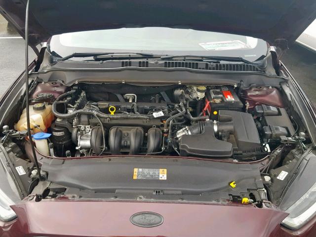 3FA6P0G74DR386345 - 2013 FORD FUSION S BURGUNDY photo 7