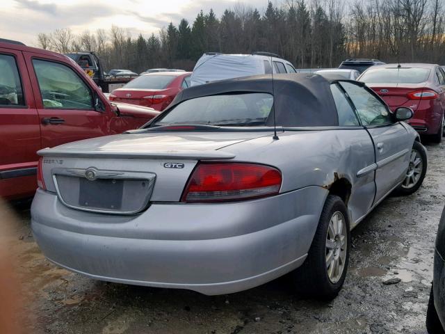 1C3EL75R24N421292 - 2004 CHRYSLER SEBRING GT SILVER photo 4