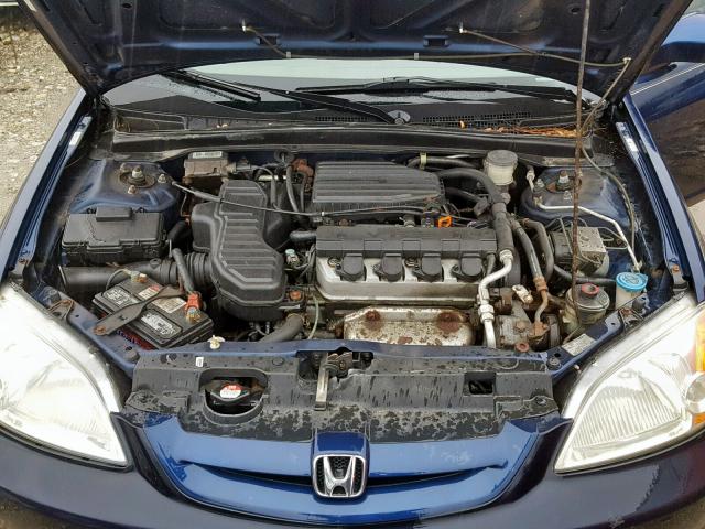 1HGEM22902L092411 - 2002 HONDA CIVIC EX BLUE photo 7