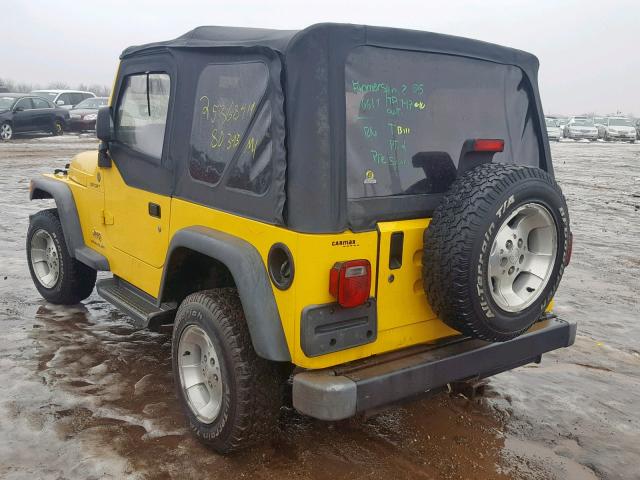 1J4FA49SX4P770846 - 2004 JEEP WRANGLER / YELLOW photo 3