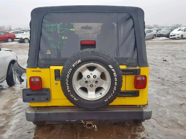 1J4FA49SX4P770846 - 2004 JEEP WRANGLER / YELLOW photo 9