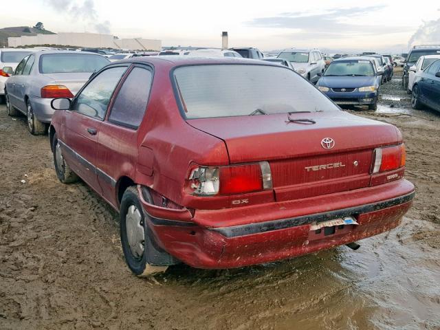 JT2EL43B7M0131216 - 1991 TOYOTA TERCEL DEL RED photo 3