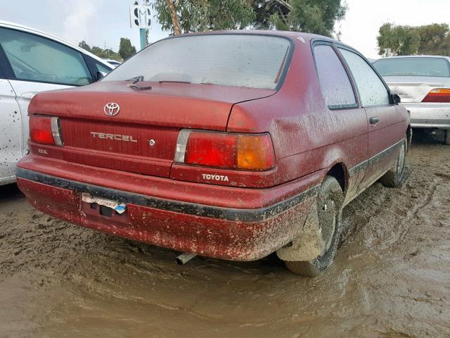 JT2EL43B7M0131216 - 1991 TOYOTA TERCEL DEL RED photo 4