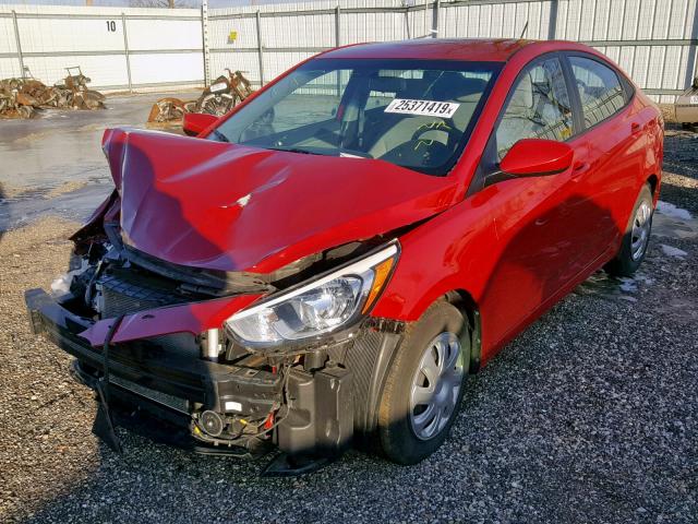 KMHCT4AE2GU966743 - 2016 HYUNDAI ACCENT SE RED photo 2