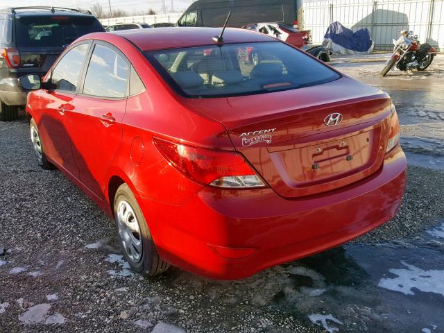 KMHCT4AE2GU966743 - 2016 HYUNDAI ACCENT SE RED photo 3