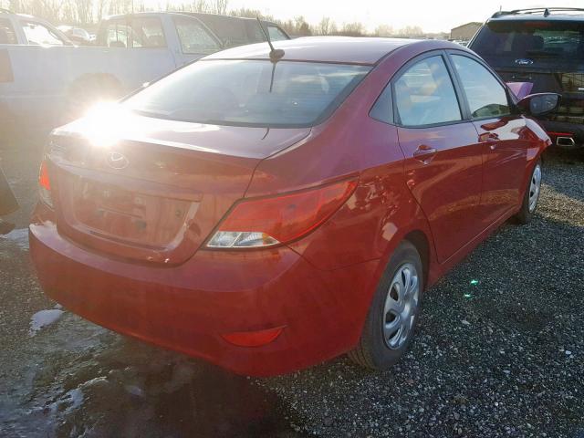 KMHCT4AE2GU966743 - 2016 HYUNDAI ACCENT SE RED photo 4