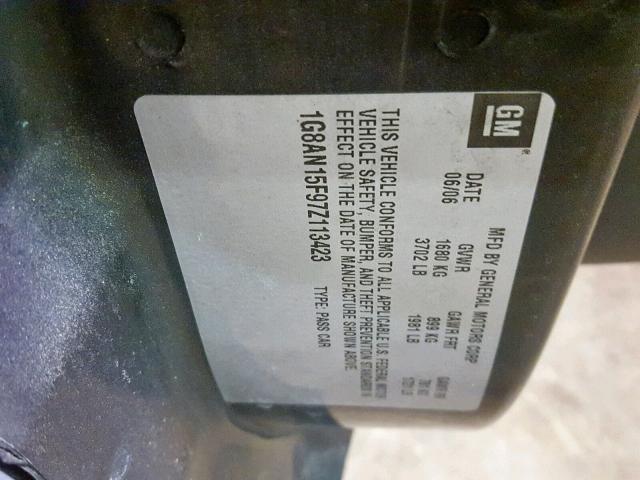 1G8AN15F97Z113423 - 2007 SATURN ION LEVEL RED photo 10