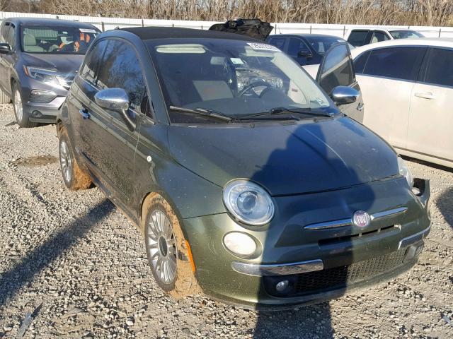 3C3CFFER2CT109318 - 2012 FIAT 500 LOUNGE GREEN photo 1