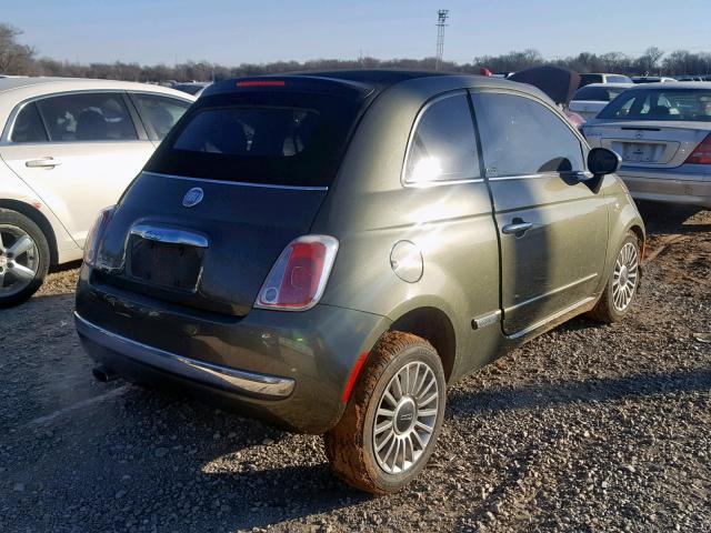 3C3CFFER2CT109318 - 2012 FIAT 500 LOUNGE GREEN photo 4
