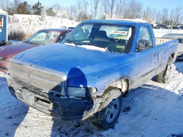 1B7HC16Y3WS561030 - 1998 DODGE RAM 1500 BLUE photo 2