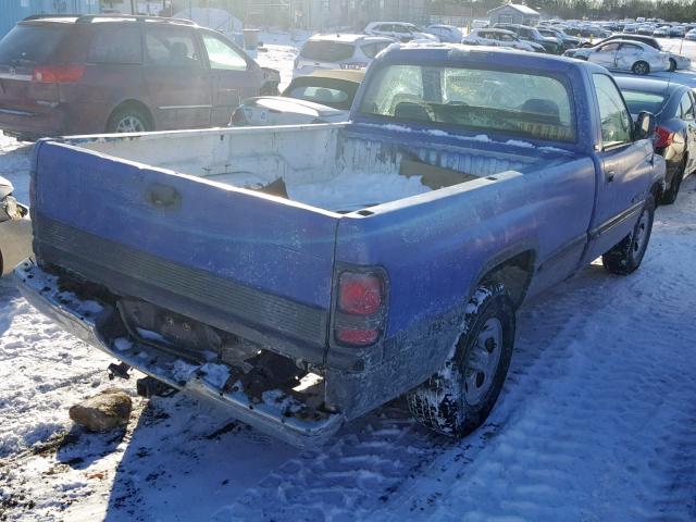 1B7HC16Y3WS561030 - 1998 DODGE RAM 1500 BLUE photo 4