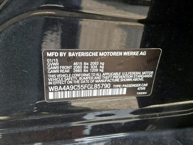 WBA4A9C55FGL85790 - 2015 BMW 428 I BLACK photo 10