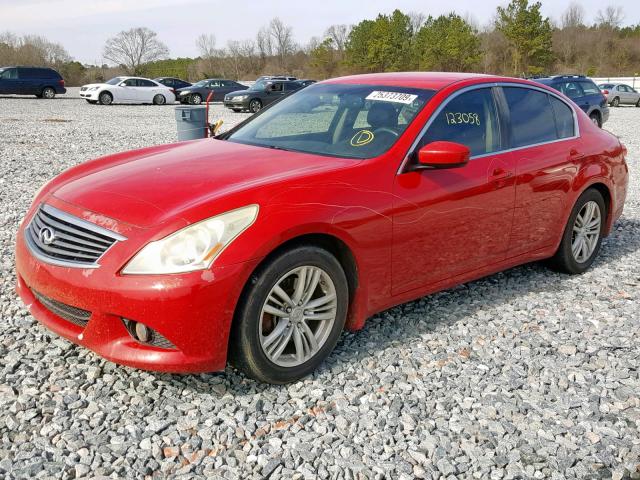 JN1CV6AP9BM507216 - 2011 INFINITI G37 BASE RED photo 2