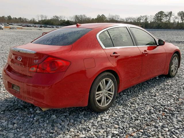 JN1CV6AP9BM507216 - 2011 INFINITI G37 BASE RED photo 4