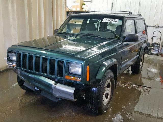 1J4FF67S4XL640959 - 1999 JEEP CHEROKEE S GREEN photo 2