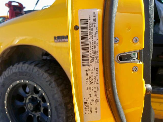 1C6RR7MT6GS315661 - 2016 RAM 1500 SPORT YELLOW photo 10