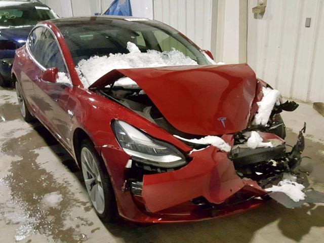 5YJ3E1EA7JF033327 - 2018 TESLA MODEL 3 RED photo 1