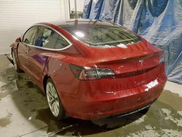 5YJ3E1EA7JF033327 - 2018 TESLA MODEL 3 RED photo 3