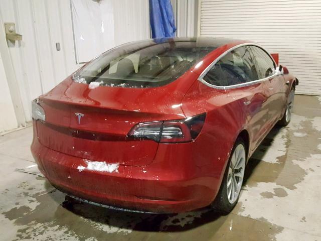 5YJ3E1EA7JF033327 - 2018 TESLA MODEL 3 RED photo 4