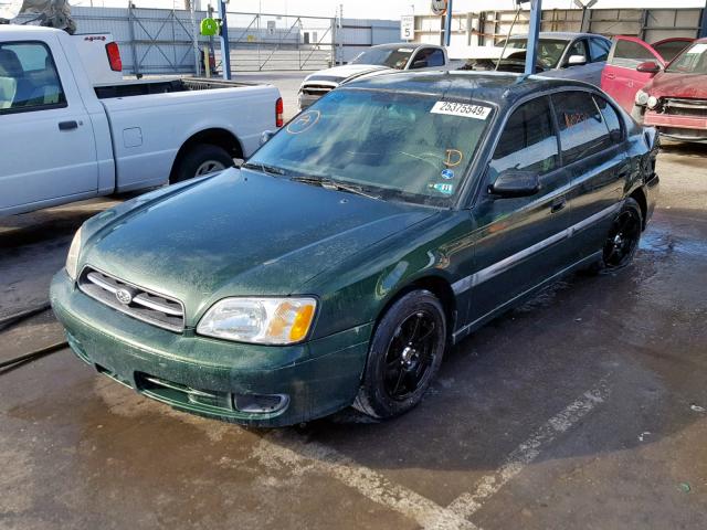 4S3BE6351Y7201171 - 2000 SUBARU LEGACY L GREEN photo 2