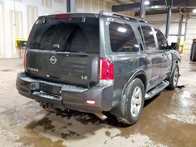 5N1AA08C58N627688 - 2008 NISSAN ARMADA SE GRAY photo 4